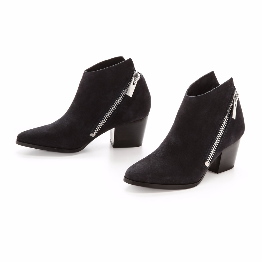 Belle by Sigerson Morrison Lara Suede‎ Zip Booties - Picture 2 of 7